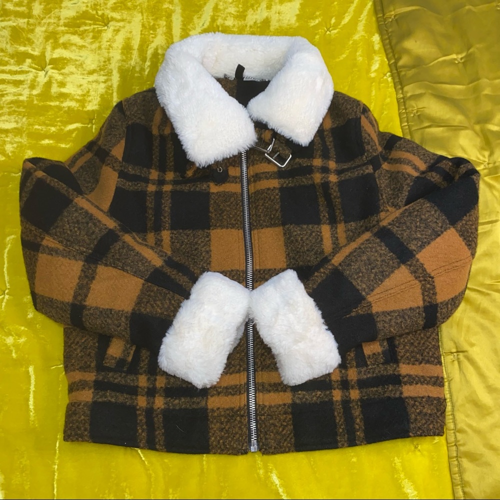 H&M Glamorous Fur Collar Coat